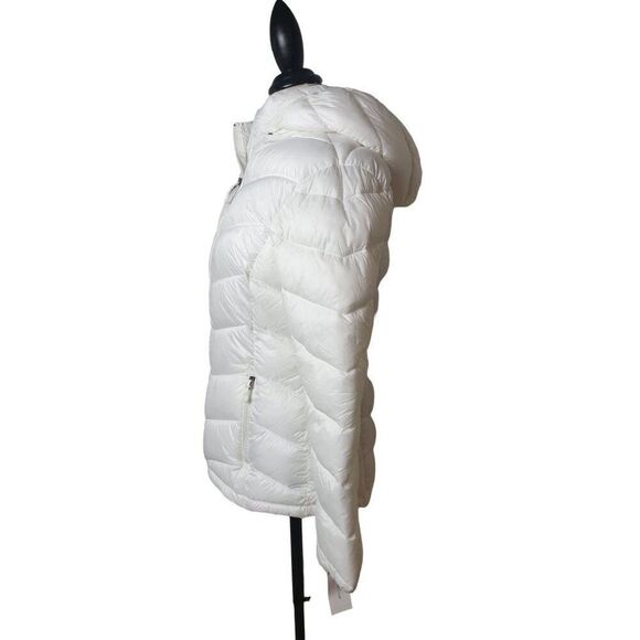 Womens Puffer Coat White M Charter Club Hooded Packable Removable Hood - Picture 5 of 8